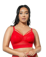 Parfait Bras Parfait Mia Dot Wire-free Padded Mesh Bralette - Racing Red