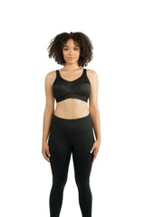 Parfait Bras Parfait Power Fit Unlined Moderate Impact Sports Bra - Black W/ Pink Blush