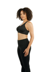 Parfait Bras Parfait Power Fit Unlined Moderate Impact Sports Bra - Black W/ Pink Blush