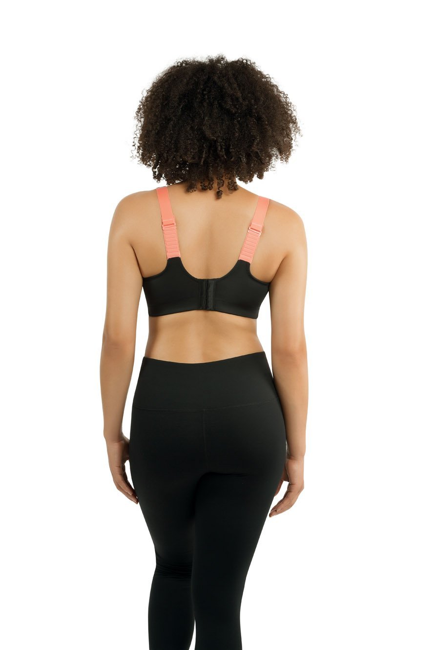 Parfait Bras Parfait Power Fit Unlined Moderate Impact Sports Bra - Black W/ Pink Blush