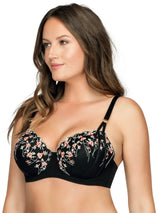 Parfait Parfait Briana Padded Bra in Black Floral Plus Size 32C-44FF