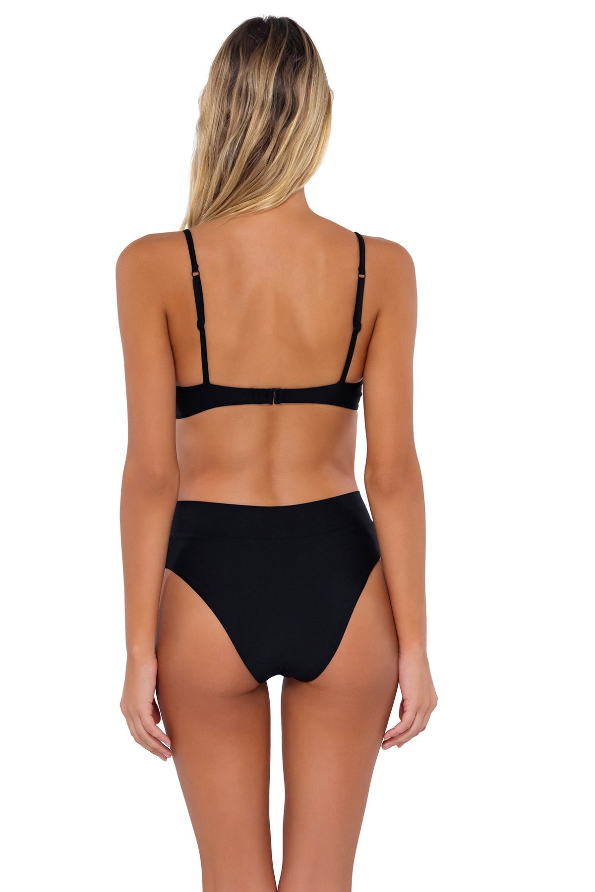 Swim Systems Black Delfina V Front Bikini Bottom