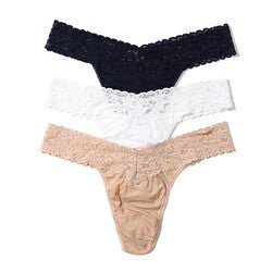 3 Pack SUPIMA® Cotton Original Rise Sexy Thongs with Lace