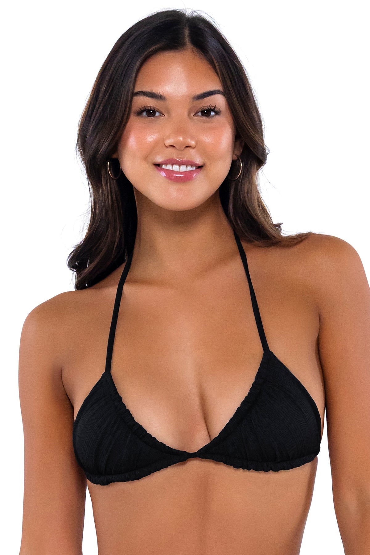 B Swim Black Baja Rib Ginny Bikini Top