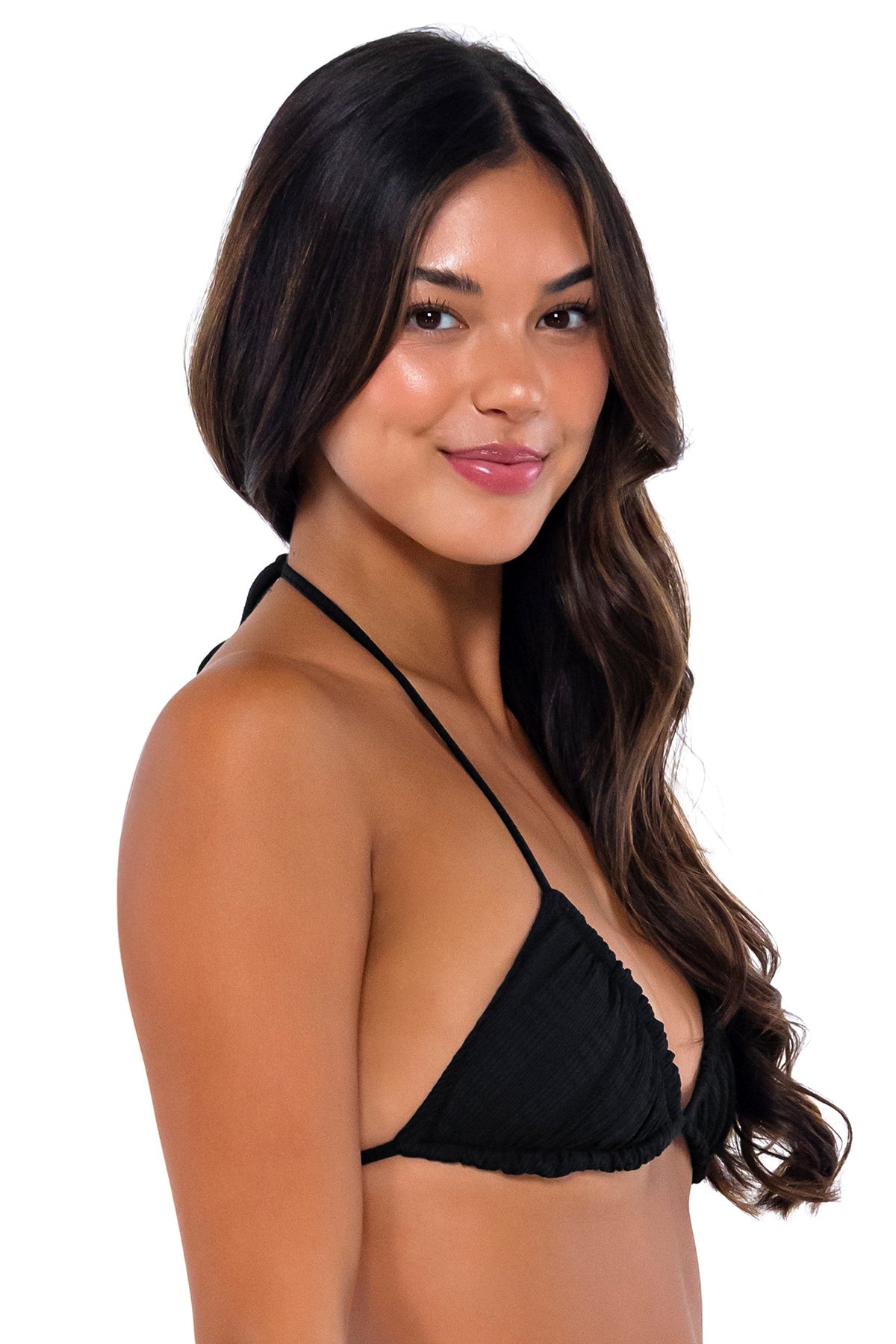 B Swim Black Baja Rib Ginny Bikini Top