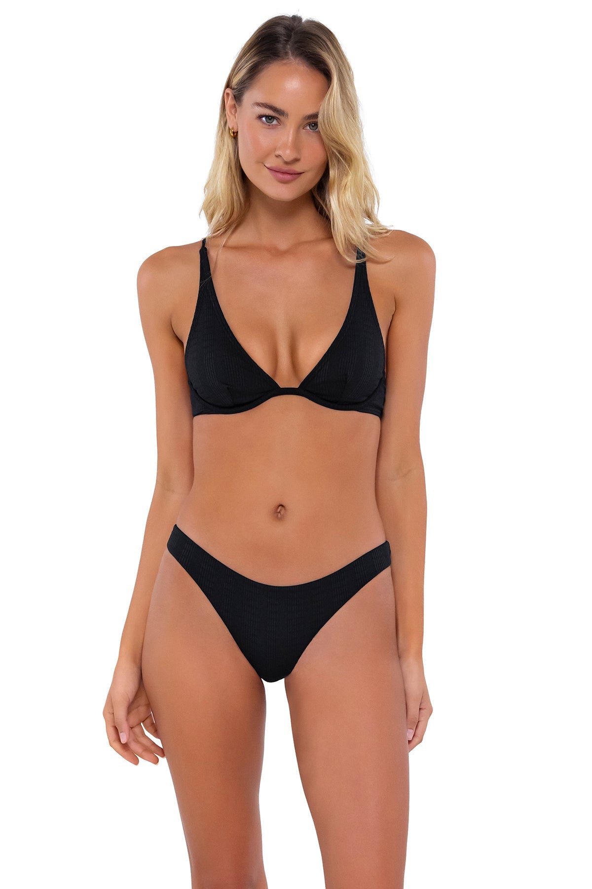 B Swim Black Baja Rib Havana Bikini Bottom