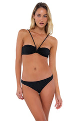 B Swim Black Baja Rib Anisa Bikini Top