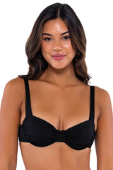 B Swim Black Baja Rib Cassidy Bikini Top