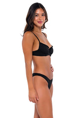 B Swim Black Baja Rib Carly Bikini Bottom