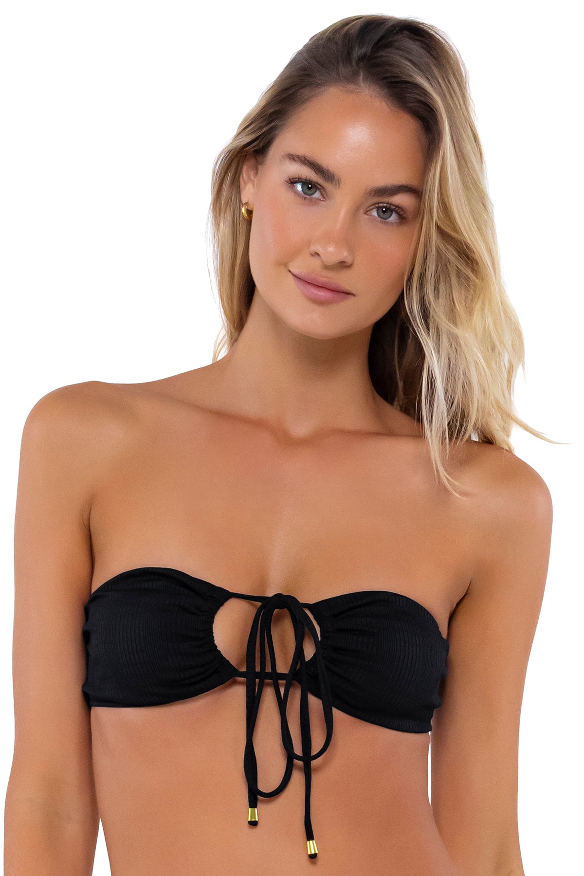 B Swim Black Baja Rib Sasha Bikini Top