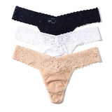 3 Pack SUPIMA® Cotton Low Rise Thongs with Lace