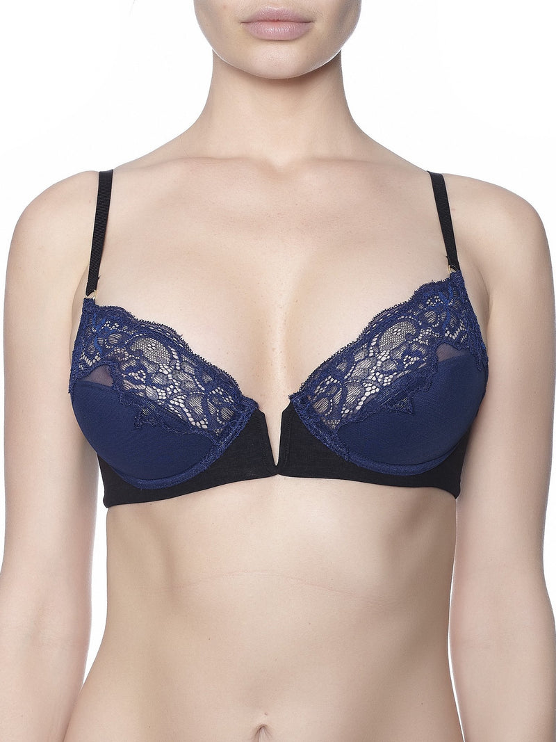 Addiction Nouvelle Lingerie Bras 32 / B / Black Navy Fleur De Nuit FN-60