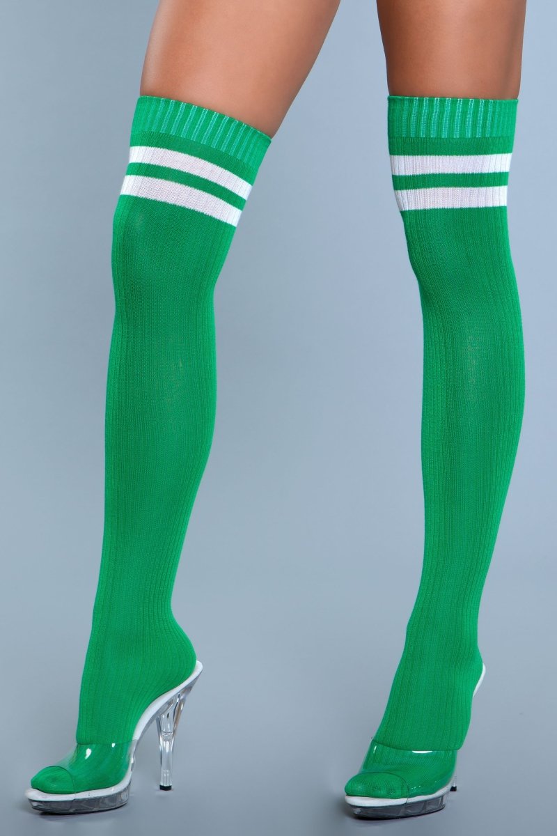 Be Wicked Hosiery Green / O/S 1936 Going Pro Thigh Highs