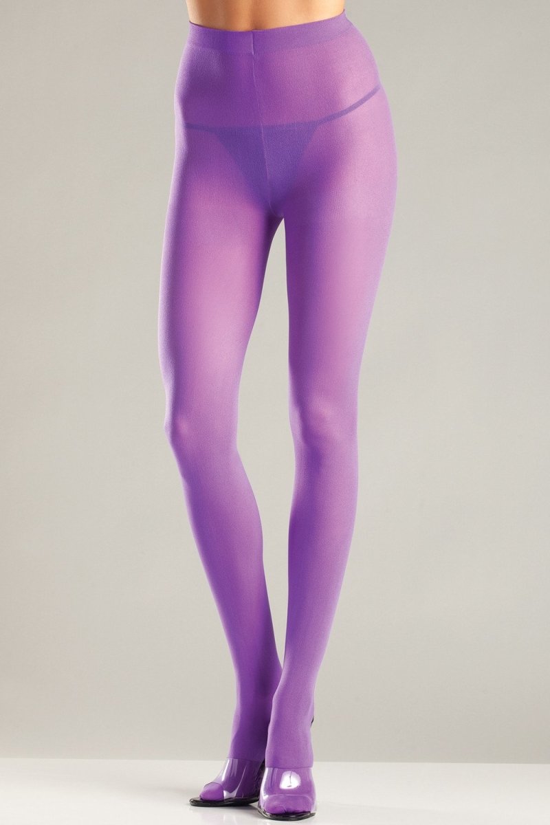 Be Wicked Hosiery Purple / One Size BW620PR Opaque Pantyhose -