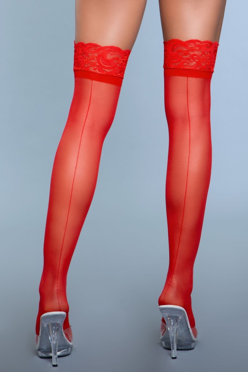 Be Wicked Hosiery Red / O/S 1912 Keep A Secret Thigh Highs