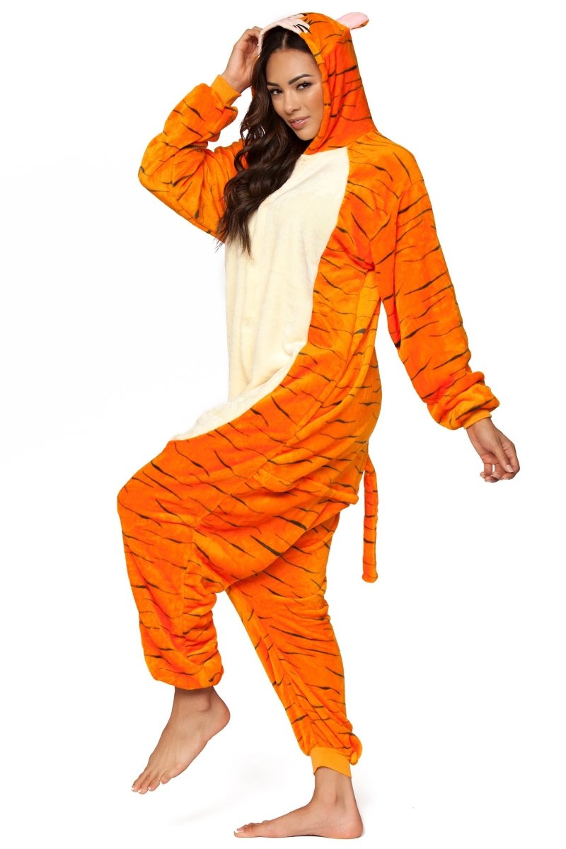 Be Wicked Sleepwear Orange / M C1805 TIGER Adult Onesie