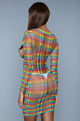 BeWicked Body Stockings Rainbow / O/S 1998 Burn Desire Bodysuit Rainbow