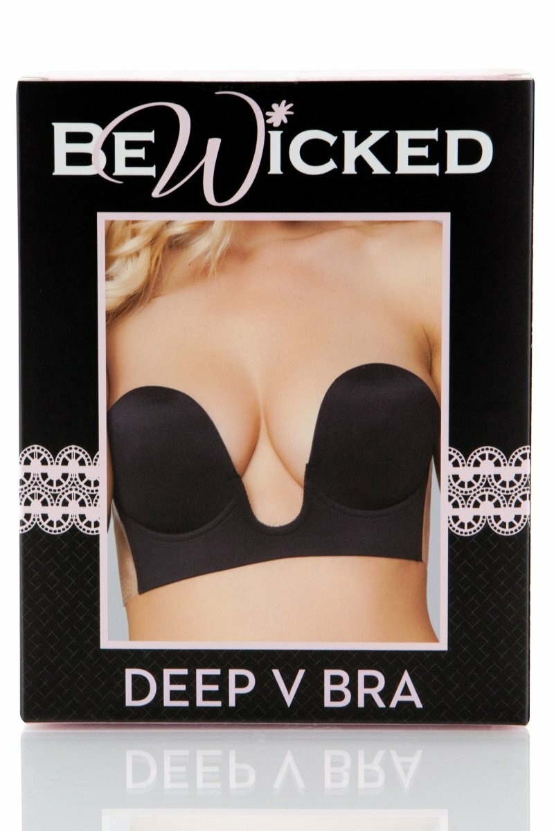 BeWicked Bra Accessories BWXB093BK Deep V Bra - Black