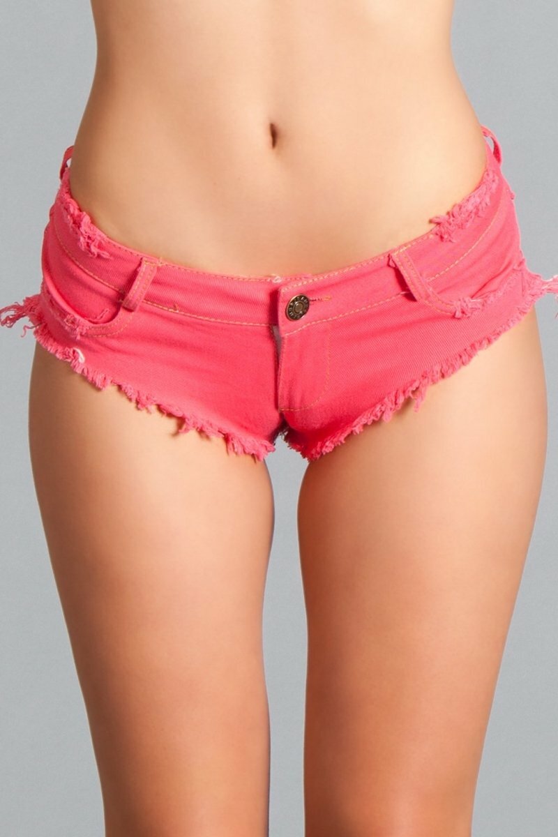 BeWicked Dukes + Denims Hot Pink / L BWJ3HP Baby Got Back Booty Shorts  - Hot Pink