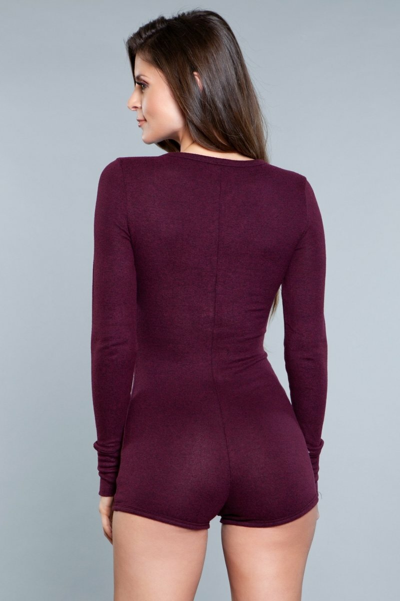 BeWicked Sleepwear Burgundy / L 1882 Nala Romper Burgundy