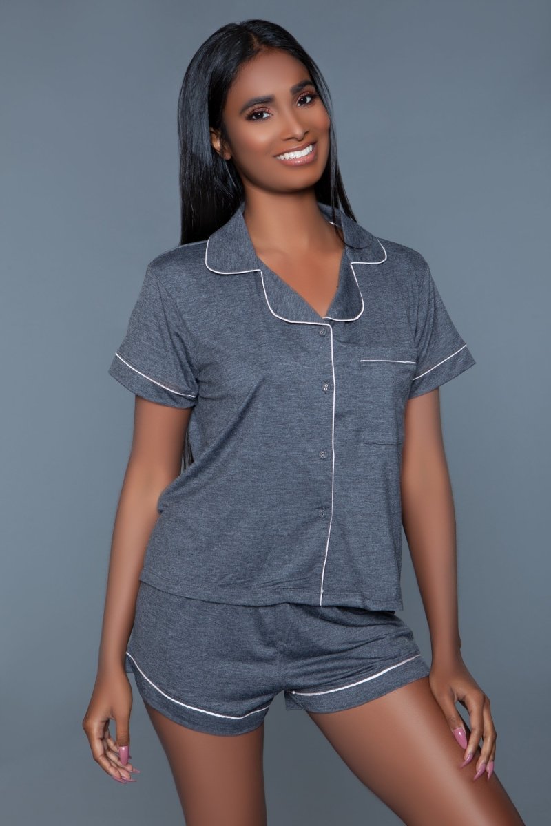 BeWicked Sleepwear GREY / 1X 2027 Riley PJ Set 2pc