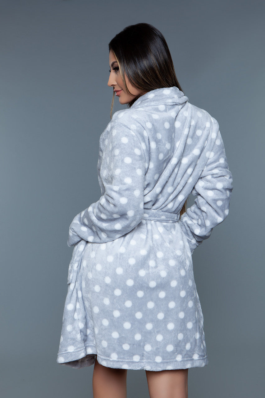 BeWicked Sleepwear Grey White / 2X/3X 2259 Kaylee Robe Grey White