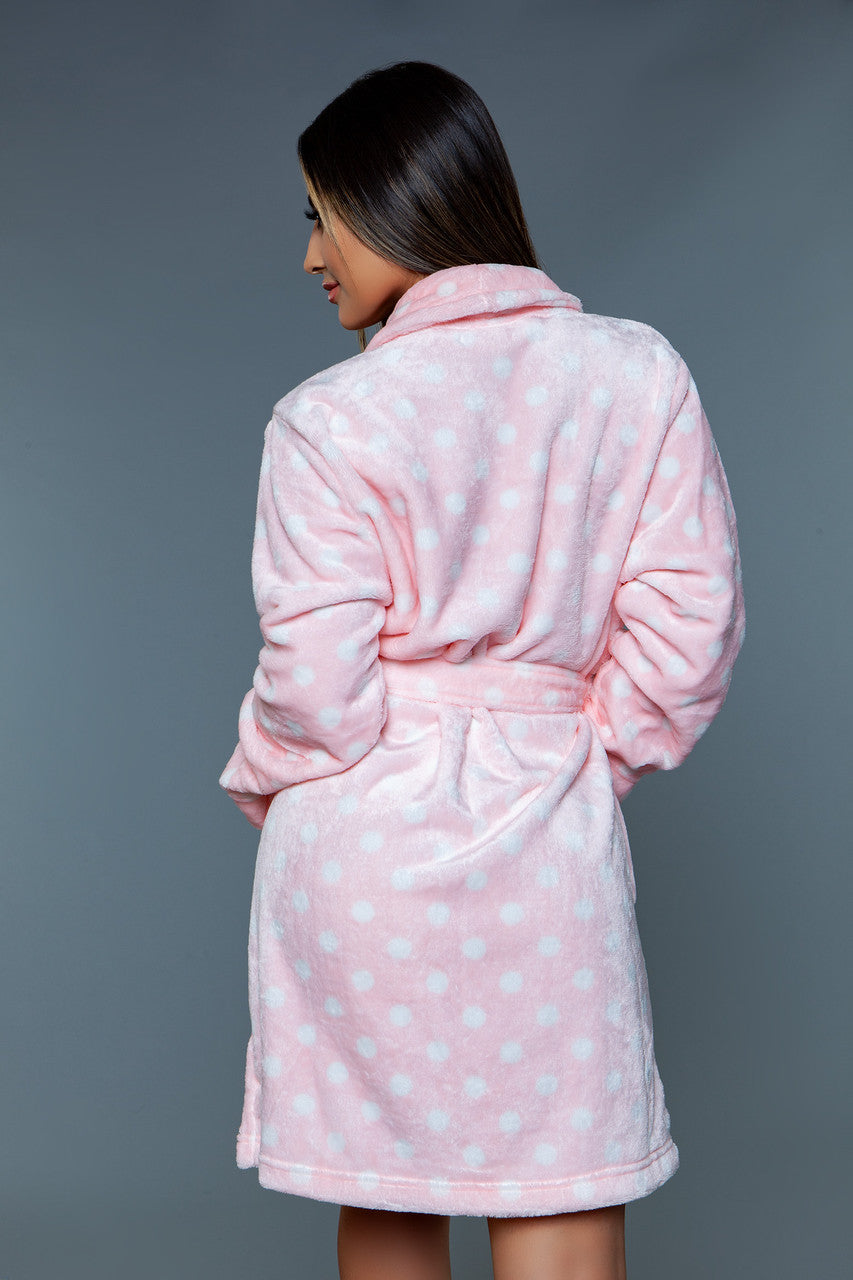 BeWicked Sleepwear Pink White / 2X/3X 2259 Kaylee Robe Pink White