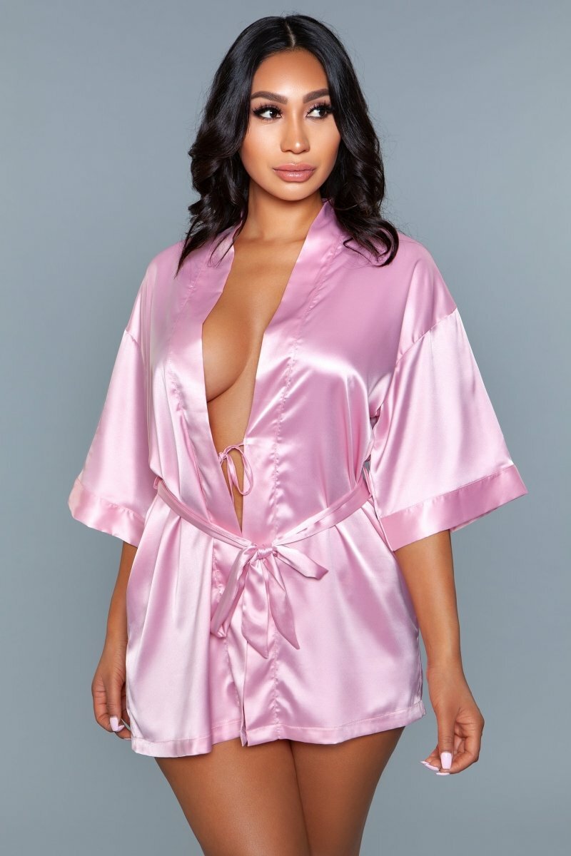 BeWicked Sleepwear Rose Pink / 2X 1947 Getting Ready Robe Rose Pink