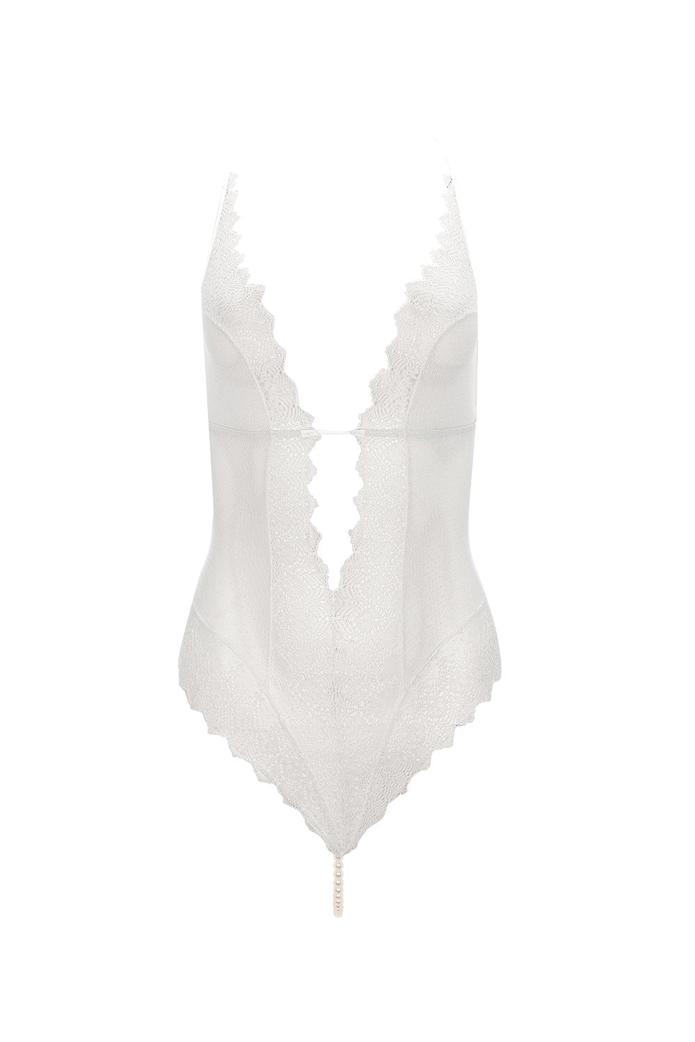 Bracli Geneva sheer pearl thong bodysuit, view 3