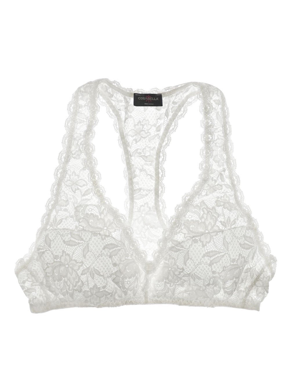 Cosabella BRALETTE L / WHITE NEVER SAY NEVER LACE RACERBACK BRALETTE