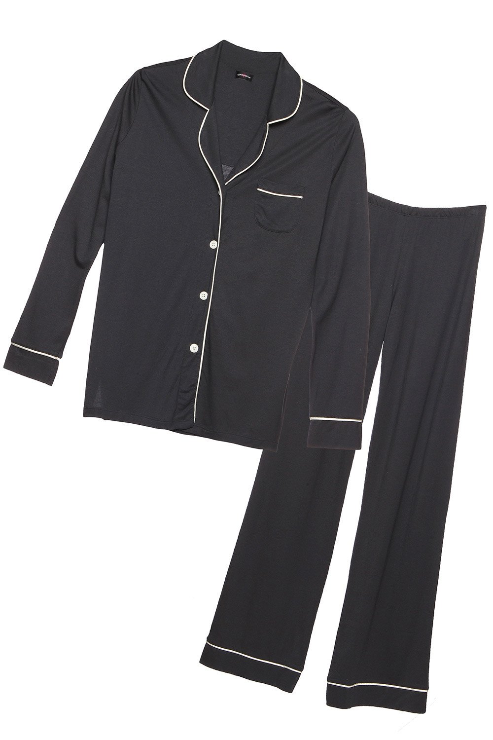 Cosabella L / BLACK IVORY Bella Long sleeve button-down Sexy Pajama Set