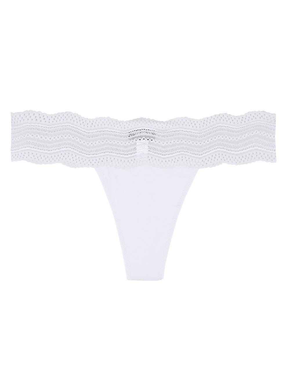 Cosabella THONGS O/S / WHITE Cosabella Stretch Lace Waist Cotton Thong Panties
