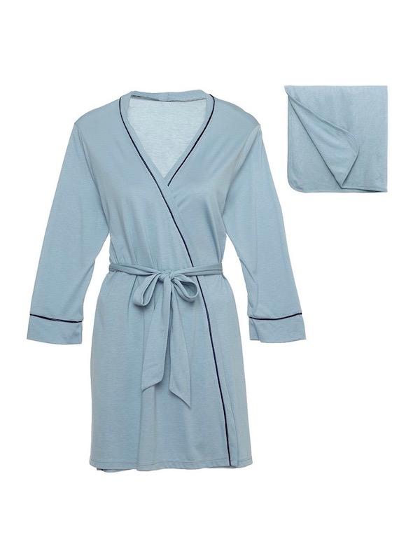 Cosabella Womens Robes S / Bathe Blue Maternity kimono Gift Set