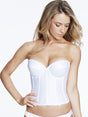 Dominique Corsets and Bustiers 32 / A / white Rachelle Satin Longline Bridal Bra 7750