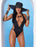 Elegant Moments Micro Bikini ONE SIZE / BLACK Melinda Front Thong Trashy Slutty Monokini Micro Bikini Swimwear