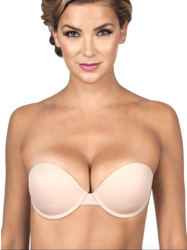 Womens Plus Size Backless Bra No Underwire Bandeau Push Up