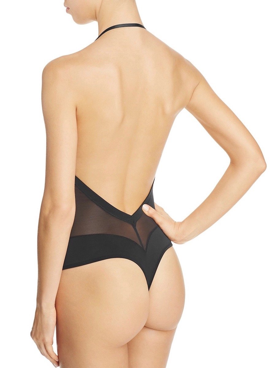 UMA Backless Lace Bodysuit with Balconette Cups (Black)