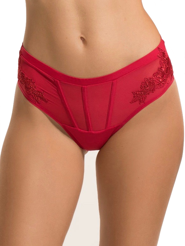 Giapenta Bikini Panties XS / Red Giapenta Rio High Waist Cheeky Bikini Panty in Red