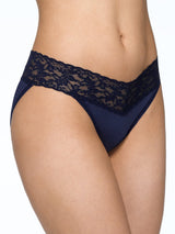 Hanky Panky Panties Navy / XS SUPIMA® Cotton V-kini with Lace