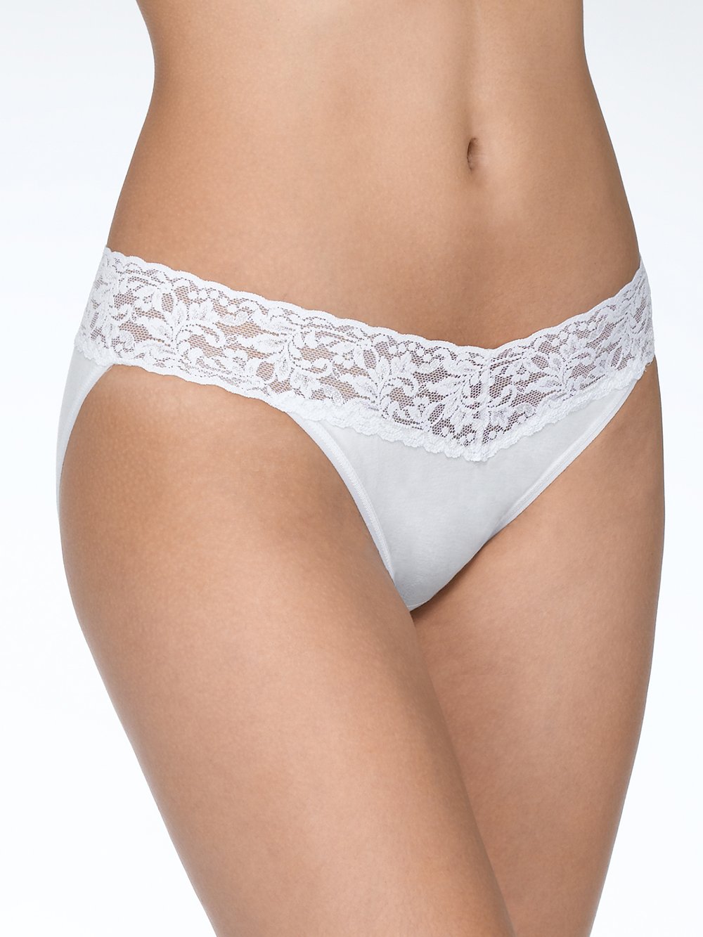 Hanky Panky Panties White / XS SUPIMA® Cotton V-kini with Lace