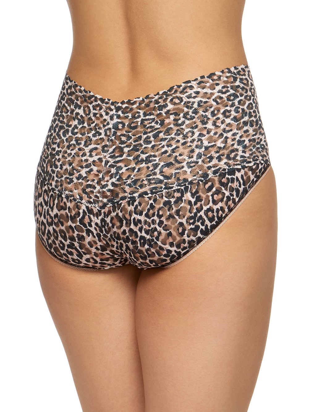 Hanky Panky Panty Brown Blk / 1X Classic Leopard *Plus Size* Retro V-Kini Cotton Panties