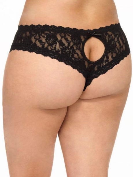 Hanky Panky Plus Size Panties Plus Size Cheeky Bikini Crotchless Panties