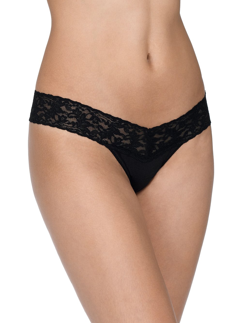Hanky Panky Thong Black / One Size SUPIMA® Cotton *Petite Size* Low Rise Thong with Lace