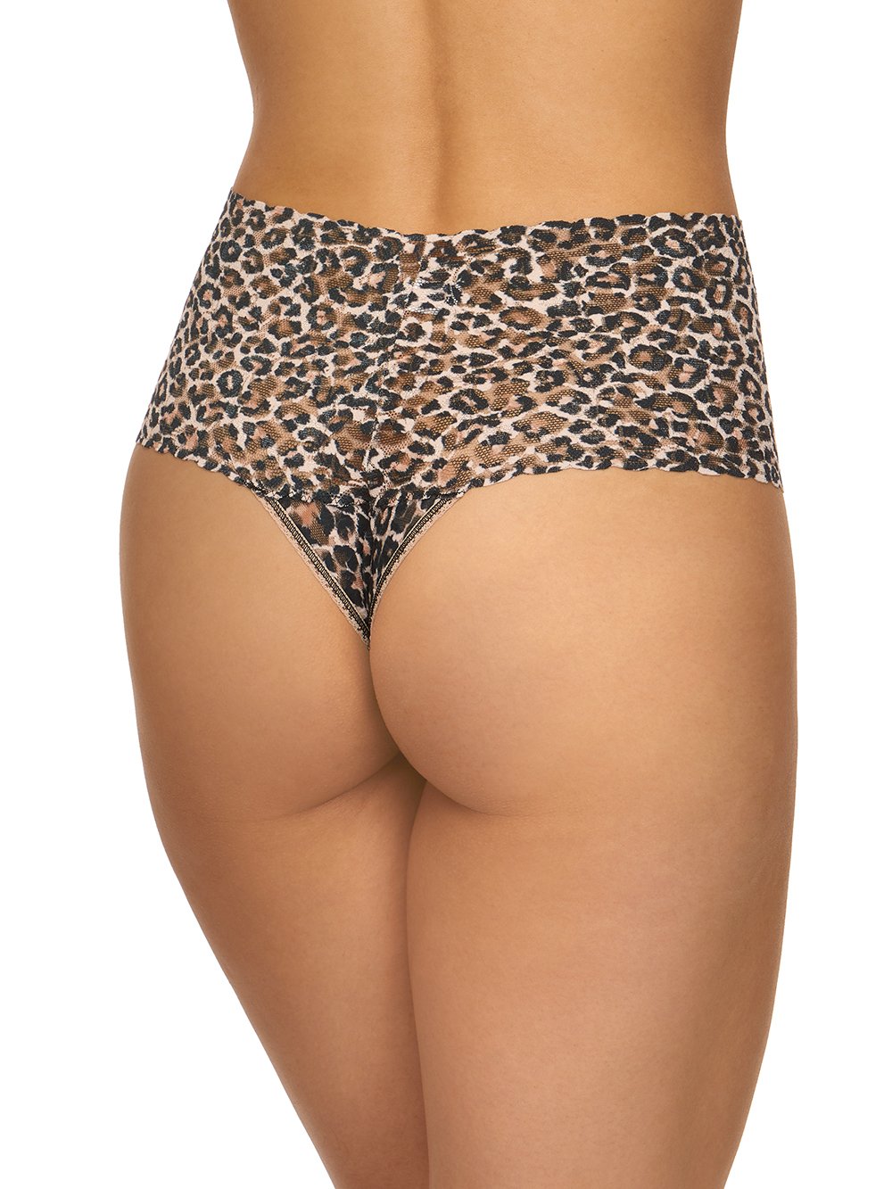 Hanky Panky Thong Brown Blk / One Size Rolled Classic Leopard Low Rise Thong