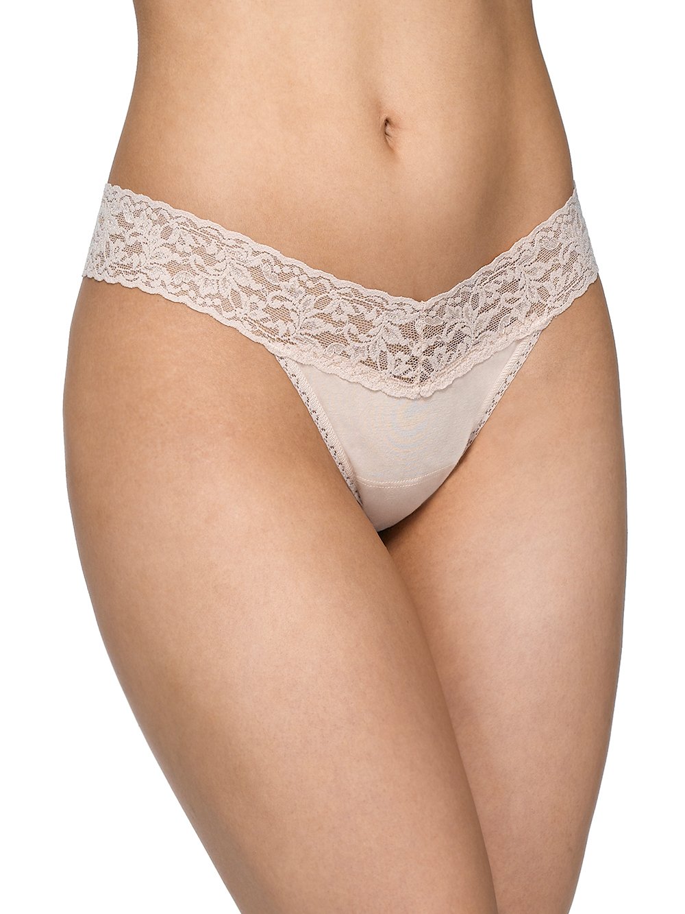 Hanky Panky Thong Chai / One Size SUPIMA® Cotton *Petite Size* Low Rise Thong with Lace