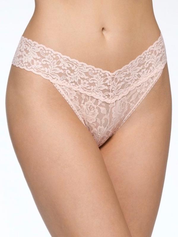 Hanky Panky THONGS ONE SIZE / Ballett Pink Sexy Sheer Lace High Rise Thong Panties