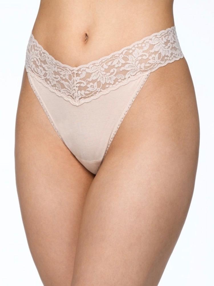 Hanky Panky Thongs ONE SIZE / Chai Organic Cotton High Rise Thong Lace Panties