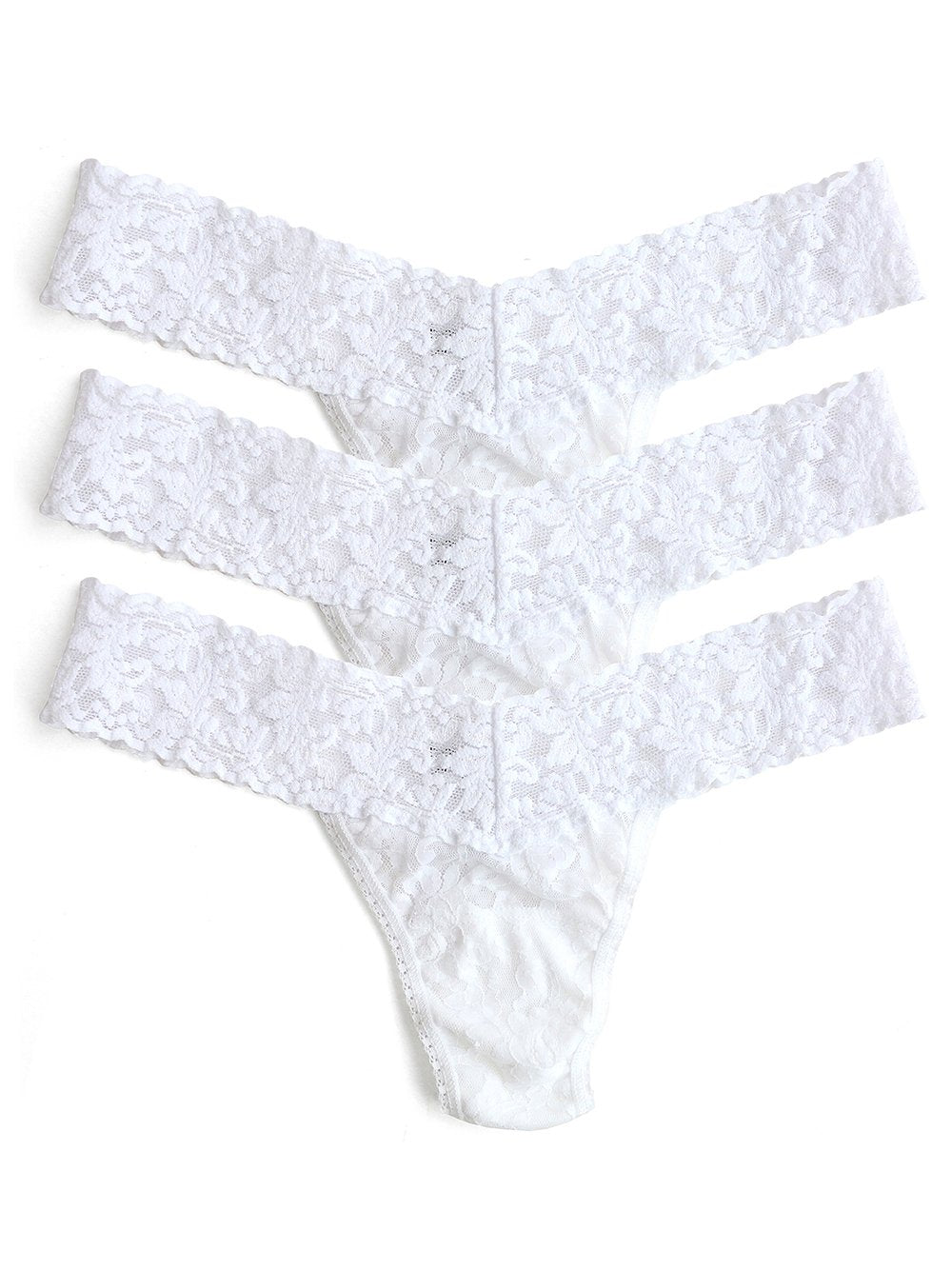 HauteFlair Panties White 3 Pack Low Rise Thongs