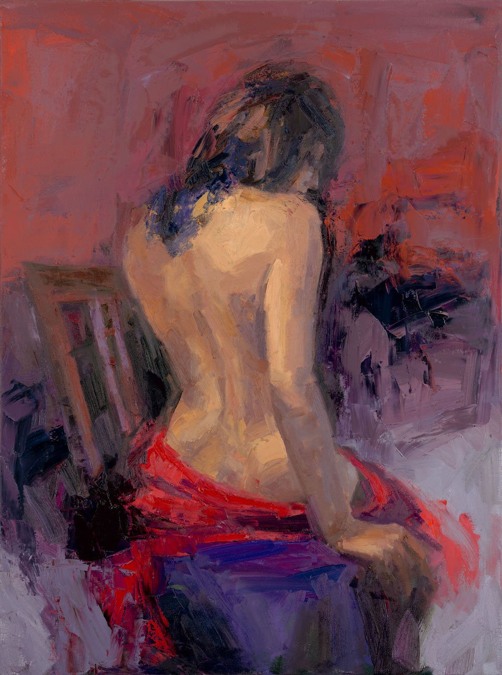 ibestudio Art 18x24 / Figurative / Limited Edition Giclee on Canvas Print Seated Figure - Painting - Giclee on Canvas Print