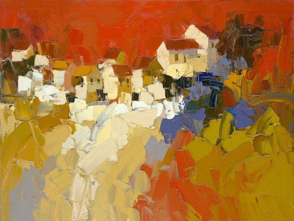 ibestudio Painting 72x36 / Oil / Canvas Edition / Landscape Autumn View